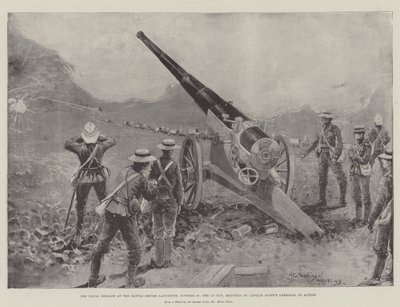 La Brigade Navale à la Bataille avant Ladysmith, 30 octobre, le Canon de 4.7, monté sur le Chariot du Capitaine Scott, en Action - Henry Charles Seppings Wright